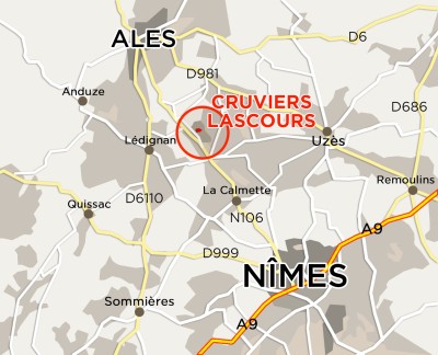 Plan de situation "Les Terrasses des Costes" - Cruviers-Lascours - Gard