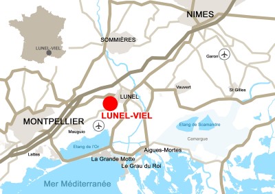 Plan de localisation Lunel-Viel